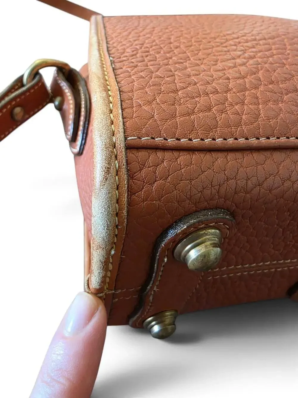 Vintage Dooney & Bourke Essex Crossbody Bag Tan All Weather Leather Made USA